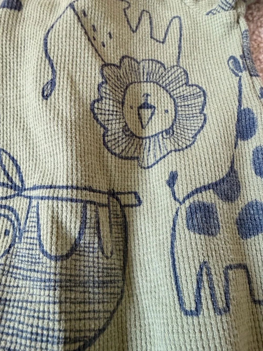 Carter’s Footed One-Piece Pajamas - Olive Green Animal & Brown Stripe - Picture 7 of 7